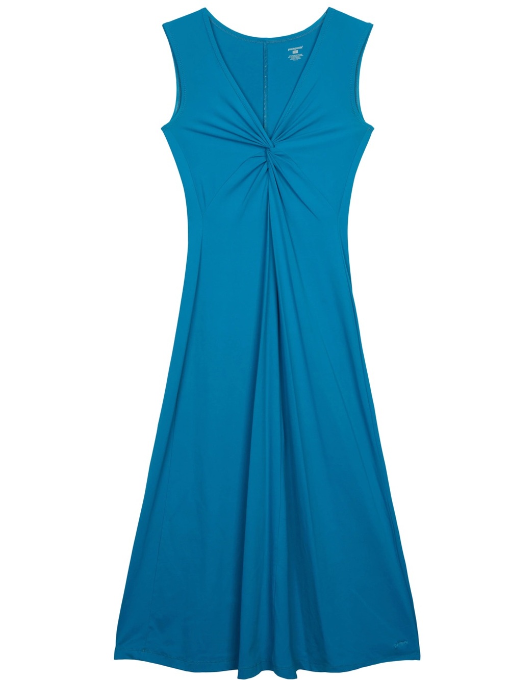 Patagonia Bandha Teal Blue Midi Twist Dress- Size Large